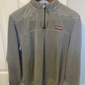 Vineyard Vines Men's Quarter Zip Sweater - Gray